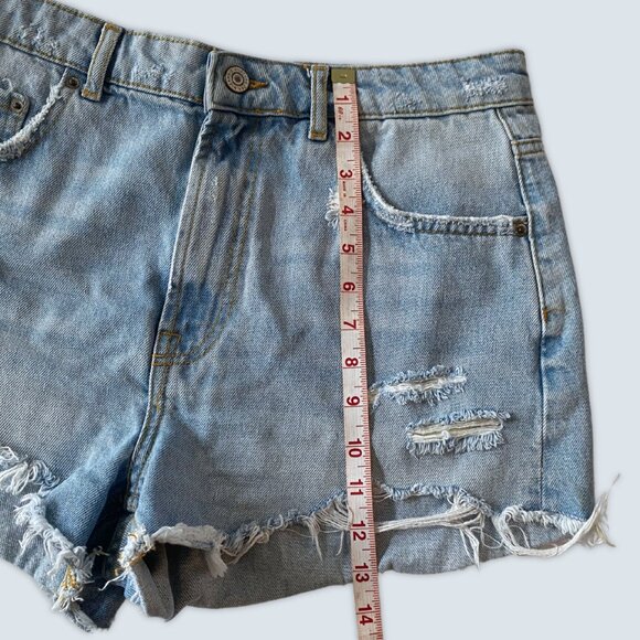 Zara Ripped Light Blue Jean Shorts Sz 10 - Picture 5 of 5